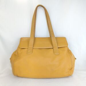 Braun Buffel Handbag Womens Shoulder Bag Tote Mustard Yellow Leather Flap Top